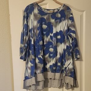 Logo Blue Floral Women's Top